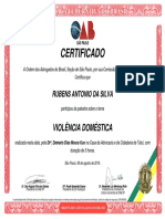 Certificado OAB/SP Palestra Violência Doméstica