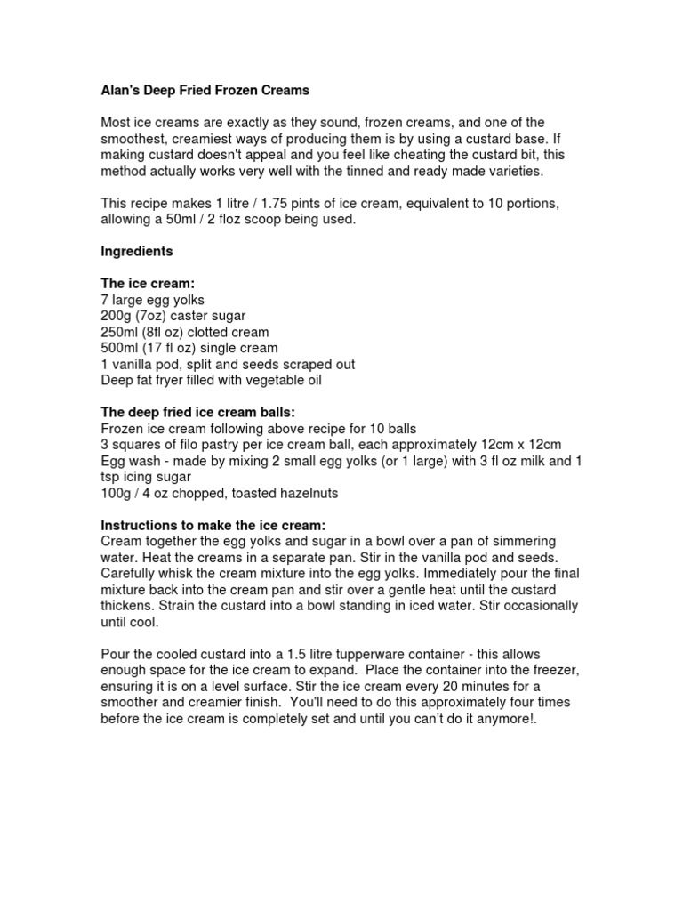 Alan's Deep Fried Frozen Creams A Guide to Making Homemade Ice Cream