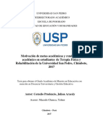 Motivación de Metas Académicas y Rendimiento Académico en Estudiantes de Terapia Física y Rehabilitación de La Universidad San Pedro, Chimbote, 2017