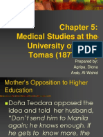 Medical Studies at The University of Santo Tomas (1877-1882)