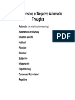 Characteristics of Negative Automatic Thoughts