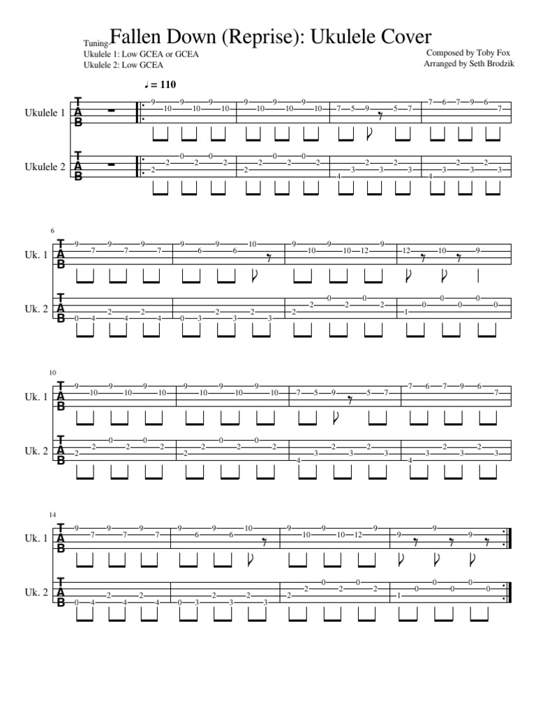Fallen Down (Reprise) Undertale, Ukulele. PDF Guitar Family