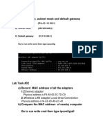 Lab Task #01 Record IP Address, Subnet Mask and Default Gateway