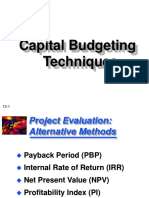 Capital Budgeting Techniques