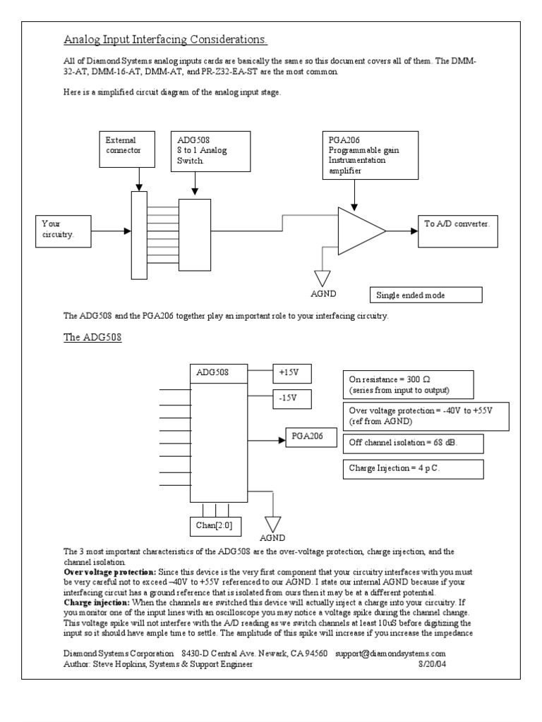 Interfacing with ADG508 and PGA206 | PDF | Electronic Circuits | Analog ...