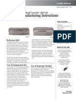 Remanufacturing Instructions: Hewlett Packard Laserjet 1320/1160