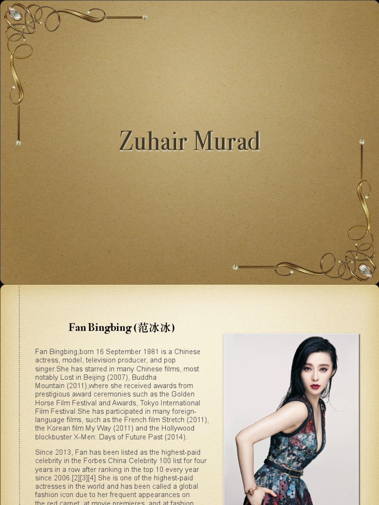 Fan Bingbing & Zuhair Murad Fashion Icons | PDF | Style | Cultural Trends