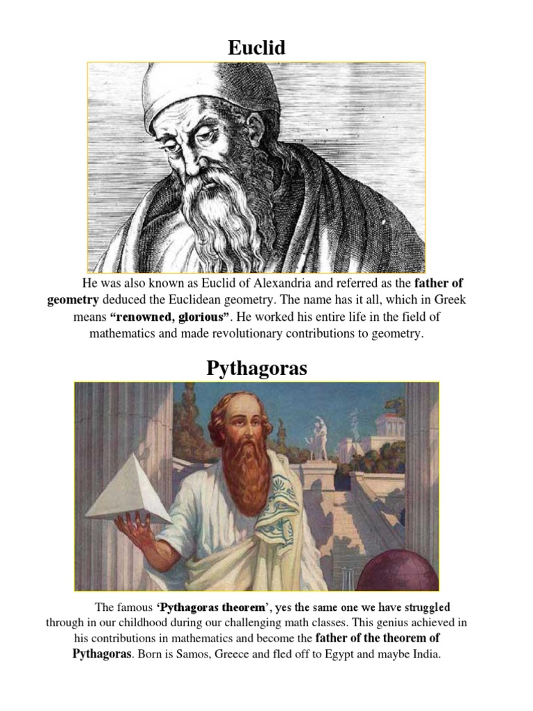 Greek Mathematicians and Their Contributions | PDF | Teaching Mathematics |  Science, image size:768x1024