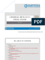 General Biology I Final Exam: Review