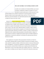 Constitución Política de Colombia y Ley General de Educación