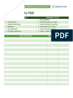 Job task analysis template and importance scale