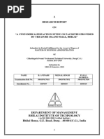 A Research Report ON "A Customer Satisfaction Study On Facilities Provided by Treasure Island Mall, Bhilai"