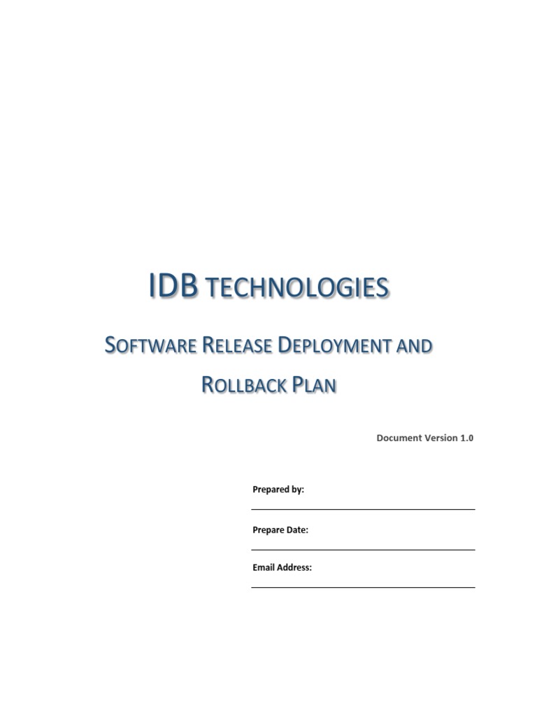 Roll Back Plan PDF Backup Application Software