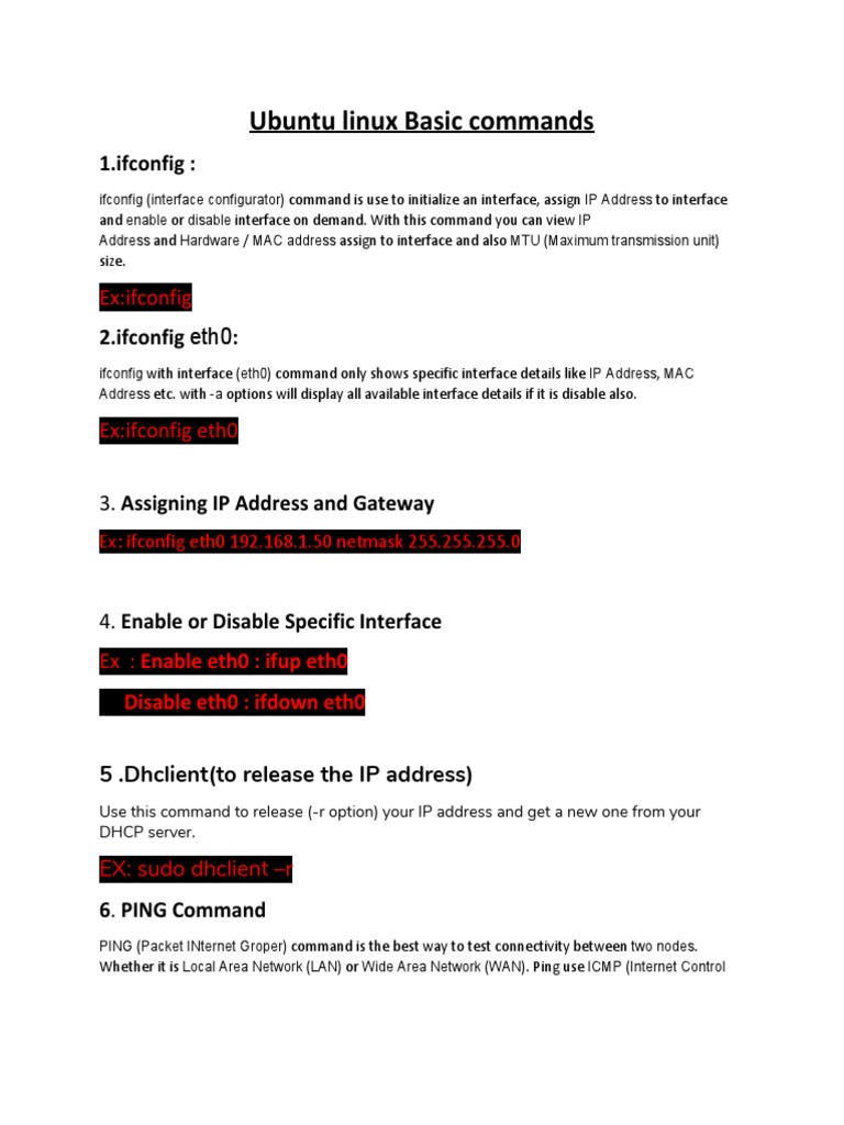 Basic Networking and System Commands in Linux A Guide to Configuring