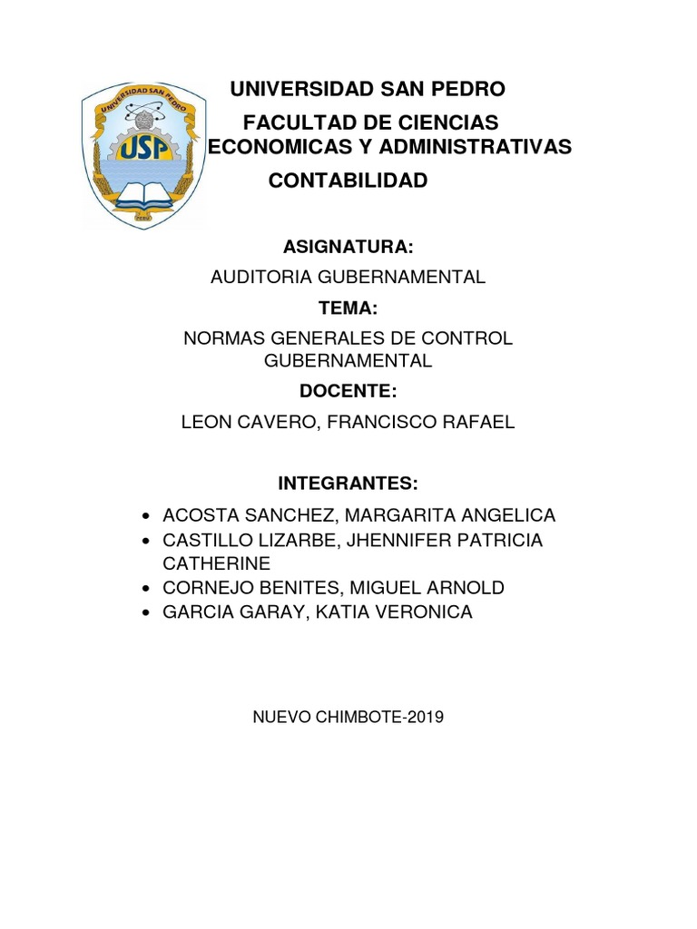 Normas Generales de Control Gubernamental | PDF | Auditoría | Calidad ...