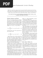 Computer Fundamentals: Lecture 2 Reading: Positive Integers and Bases