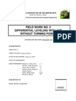 Field Work No. 2 Differential Leveling With and Without Turning Points