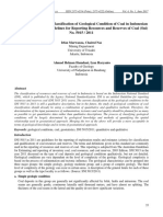 Quantitative Study For Classification of Geological Condition of Coal in Indonesian National Standard - Guidelines For Reporting Resources and Reserves of Coal (Sni) No. 5015 / 2011