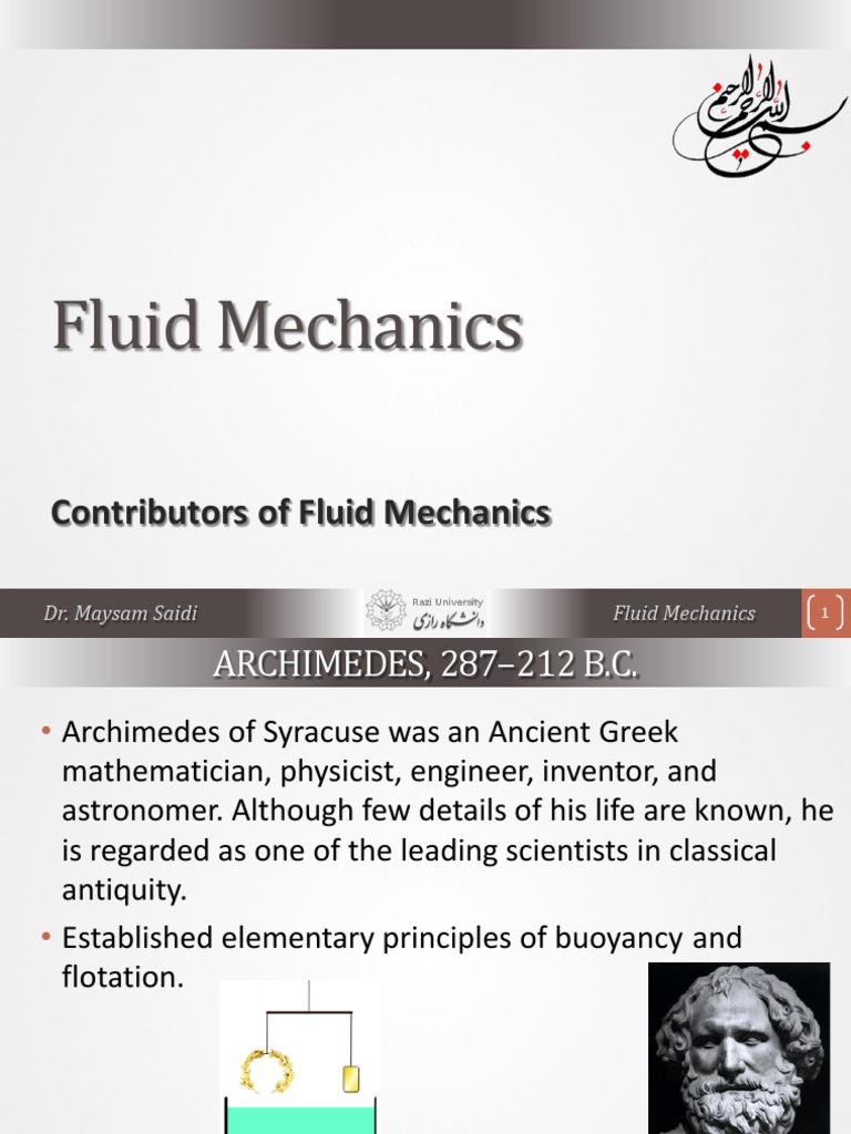 Key Contributors to Fluid Mechanics | PDF | Fluid Dynamics | Fluid ...