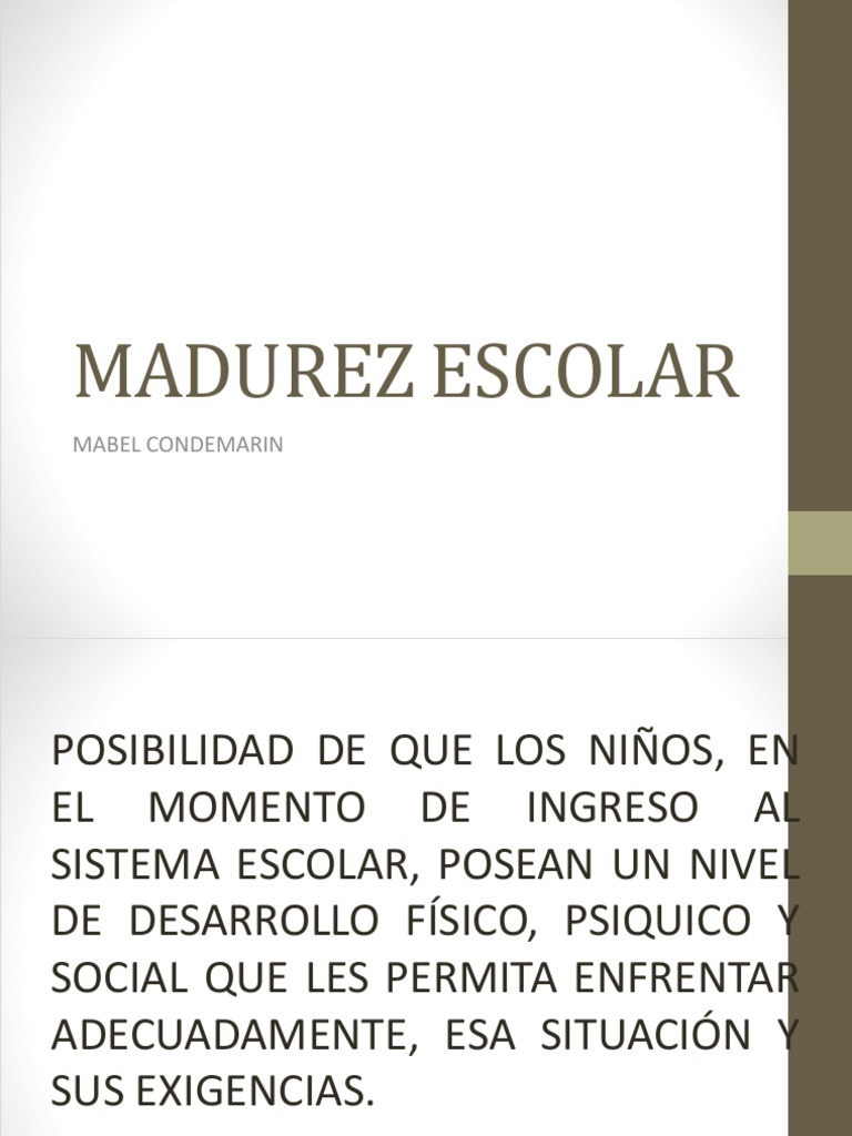 Madurez Escolar Mabel Condemarin