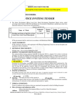 Notice Inviting Tender: Bidding Document For The