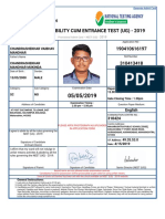National Eligibility Cum Entrance Test (Ug) - 2019: Chandrashekhar Vaibhav Manohar Chandrashekhar Manohar Mukinda