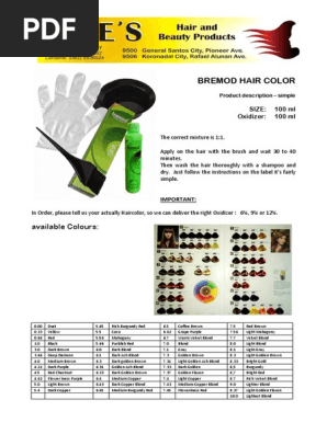 Bremod Hair Color Data Sheet Pdf Blond Graphic Design