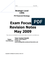 Exam Focused Revision Notes May 2009: Strategic Level Cima