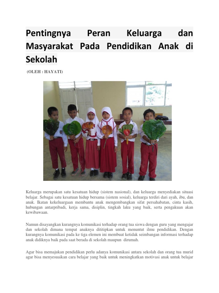 Peran Keluarga dan Komunitas dalam Pendidikan Anak | PDF