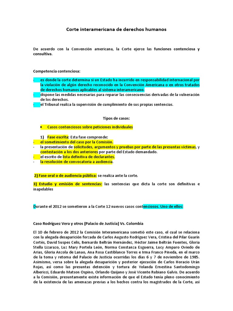 Funciones y Competencias de la Corte IDH | PDF | Américas | Convenio ...