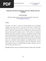 Using Likert Type Data in Social Science Research: Confusion, Issues and Challenges