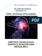 Topic: Artificial Intelligence: Course: Computer Concepts Assignment # 01