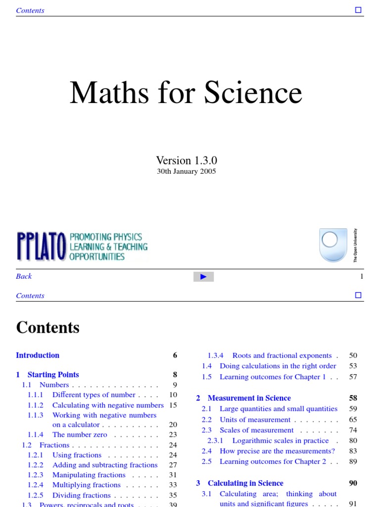 Mathsforscience PDF | PDF | Fraction (Mathematics) | Numbers