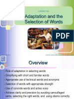 Adaptation and The Selection of Words: Chapter Two