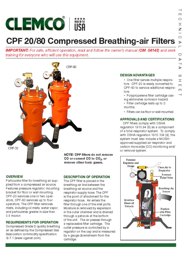 Pièces De Rechange Clemco CPF-80-filtre Respiratoire - Foto 8