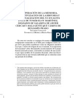 Recuperacion de La Memoria Narrativizaci PDF