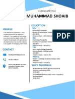 Muhammad Shoaib: Profile Education