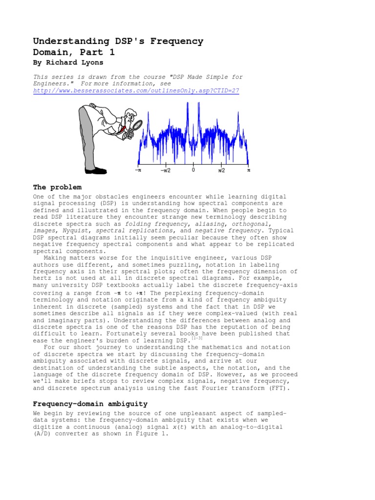 Understanding DSP's Frequency Domain, Part 1 by Richard Lyons PDF