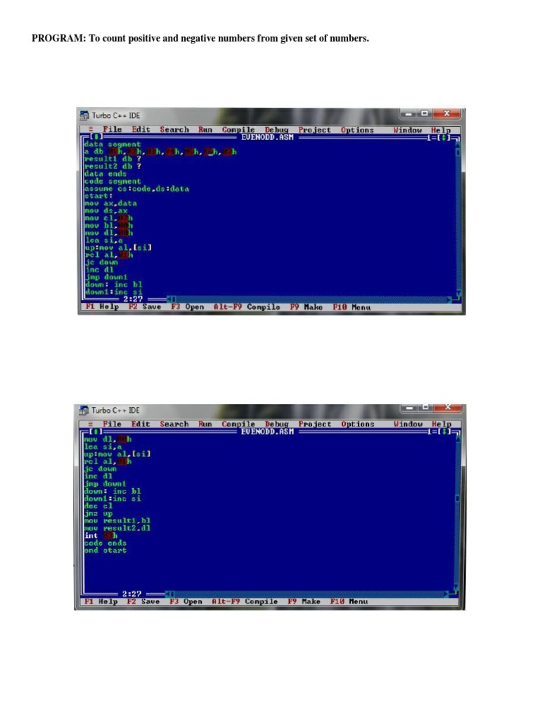 PROGRAM: To Count Positive and Negative Numbers From Given Set of ...