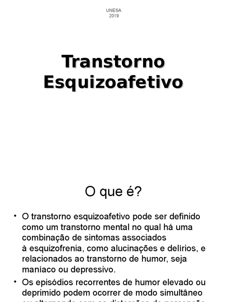 Transtorno Esquizoafetivo: Sintomas e Tratamentos | PDF | Esquizofrenia ...