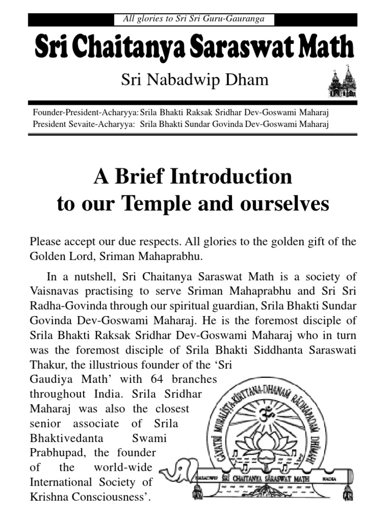 Discover Sri Chaitanya Saraswat Math | PDF | Indian Poetics | Religious ...