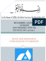 Muzammil Qadeer Qureshi Phs Trainee Officer PAY ROLL NO: 21705-0