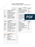 Foundation WEEKLY WORKOUT.: Monday Tuesday