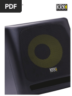 User Guide: Krk10S Subwoofer