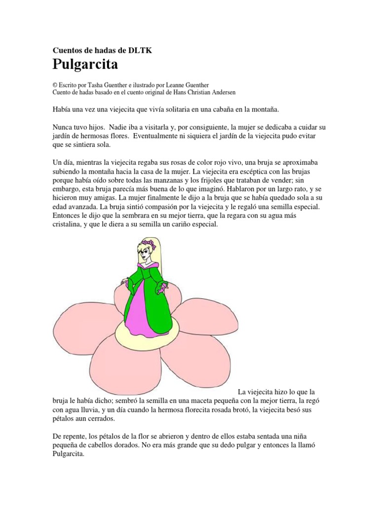 Cuento de Pulgarcita para Imprimir | PDF | Aves | Naturaleza