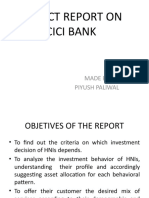 Project Report On Icici Bank: Made by Piyush Pallwal