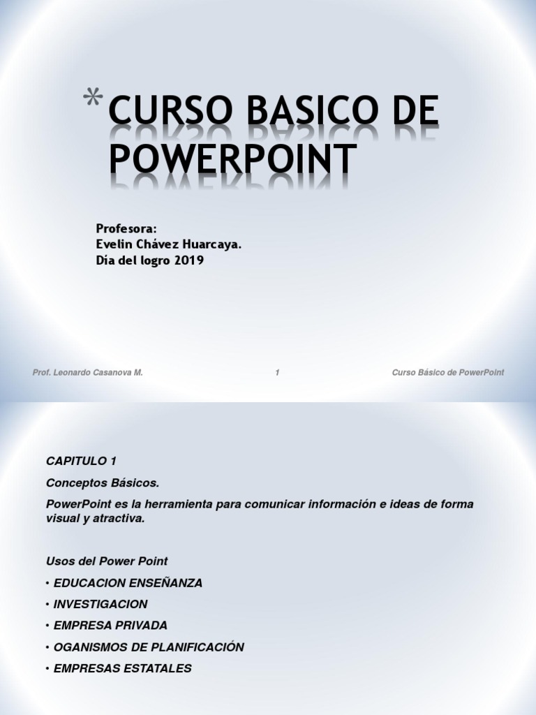 Curso Basico De Powerpoint Pdf Microsoft Powerpoint Point And Click
