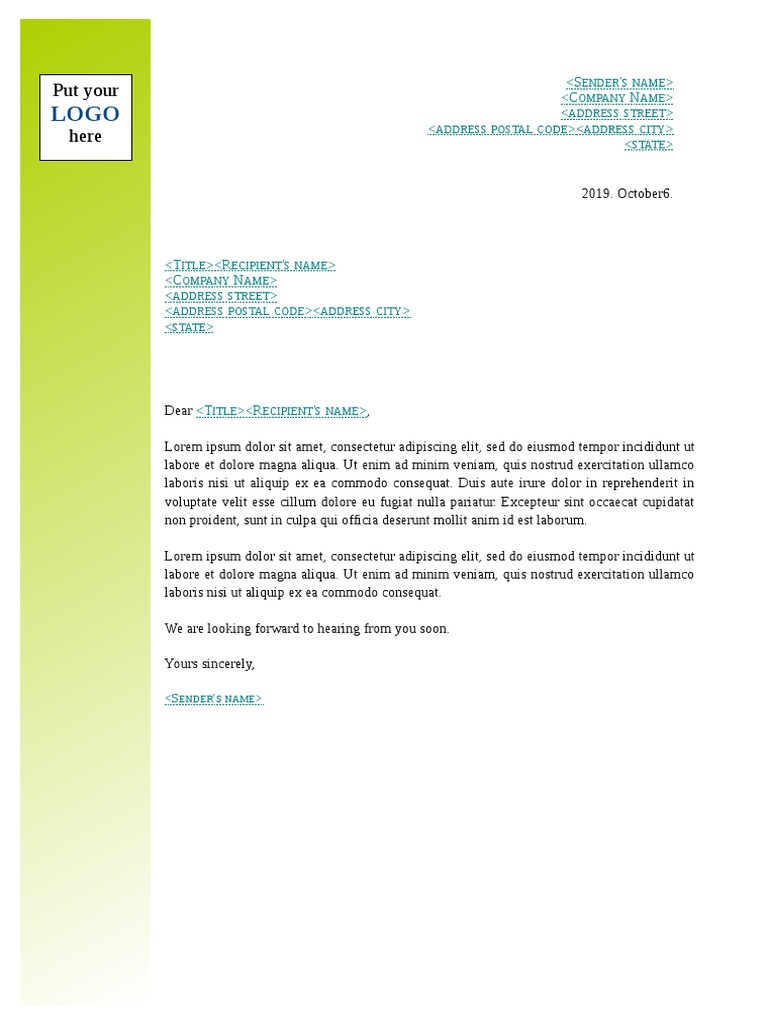 ODT Letter Template Download | PDF
