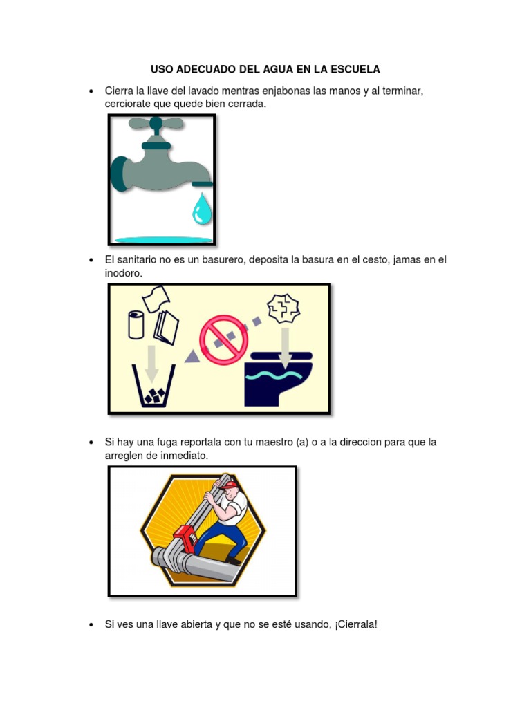 Uso Responsable del Agua en la Escuela | PDF | Hogar, jardinería y ...
