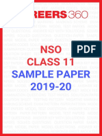 NSO Class 11 Sample Paper 2019 20